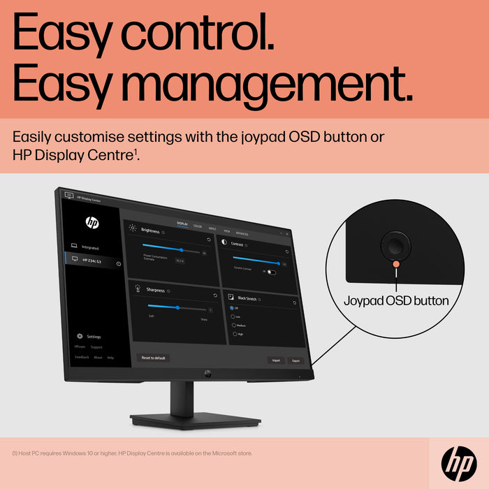 HP P24 G5 FHD Monitor, 60.5 cm (23.8"), 1920 x 1080 pixels, Full HD, LCD, 5 ms, Black