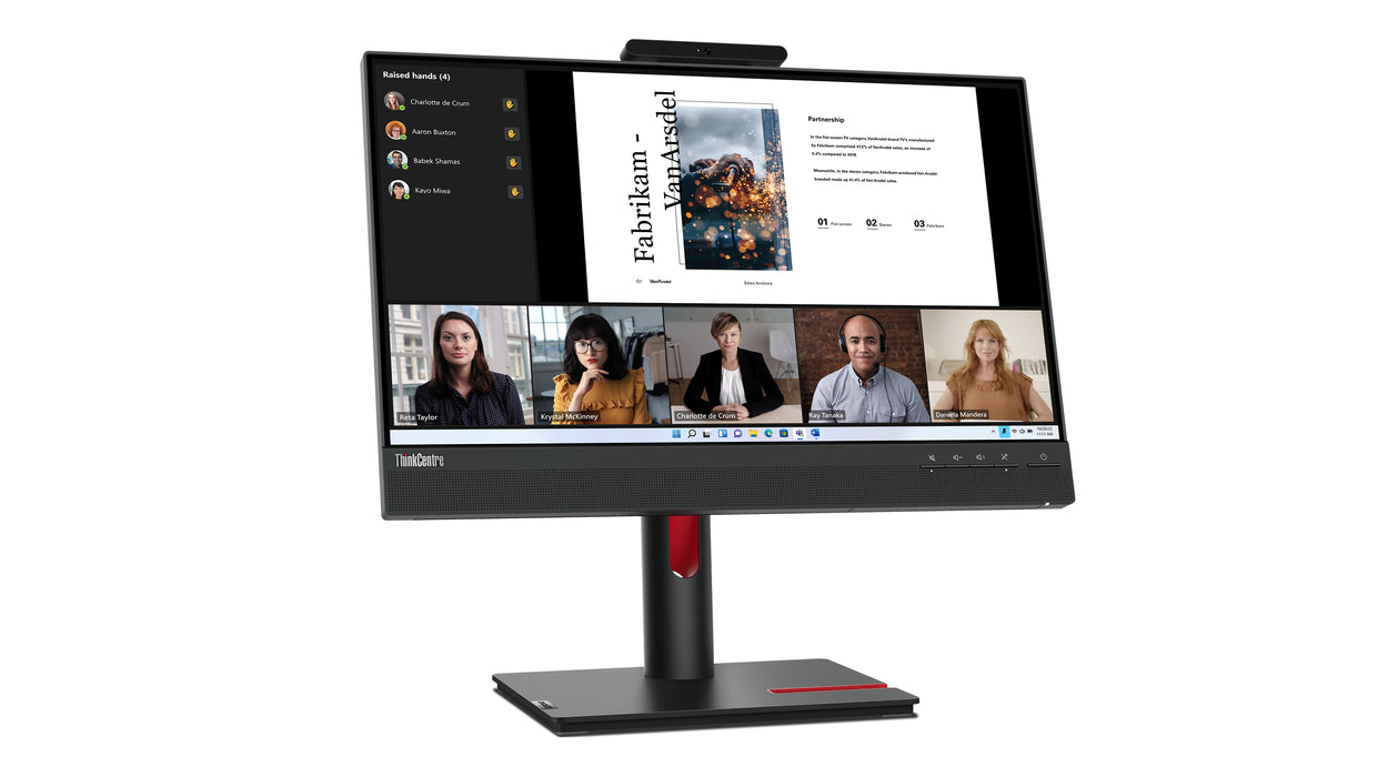 Lenovo ThinkCentre Tiny-In-One 22 Gen 5, 54.6 cm (21.5"), 1920 x 1080 pixels, Full HD, LED, 6 ms, Black