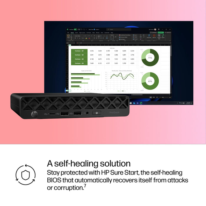 HP ProDesk 4 G1i AI PC, Intel Core Ultra 5, 235T, 16 GB, DDR5-SDRAM, 512 GB, Windows 11 Pro