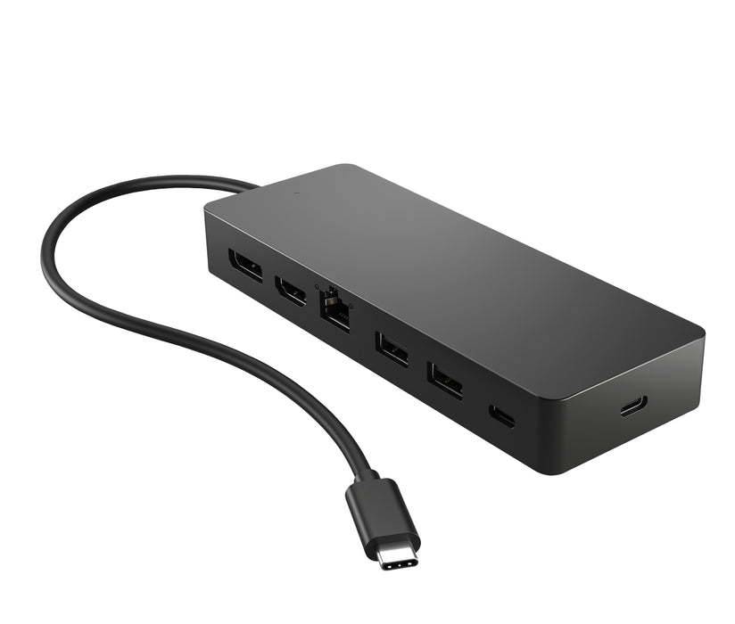 HP Universal USB-C Multiport Hub, Wired, USB 3.2 Gen 2 (3.1 Gen 2) Type-C, 10,100,1000 Mbit/s, Black, Black, 4K Ultra HD