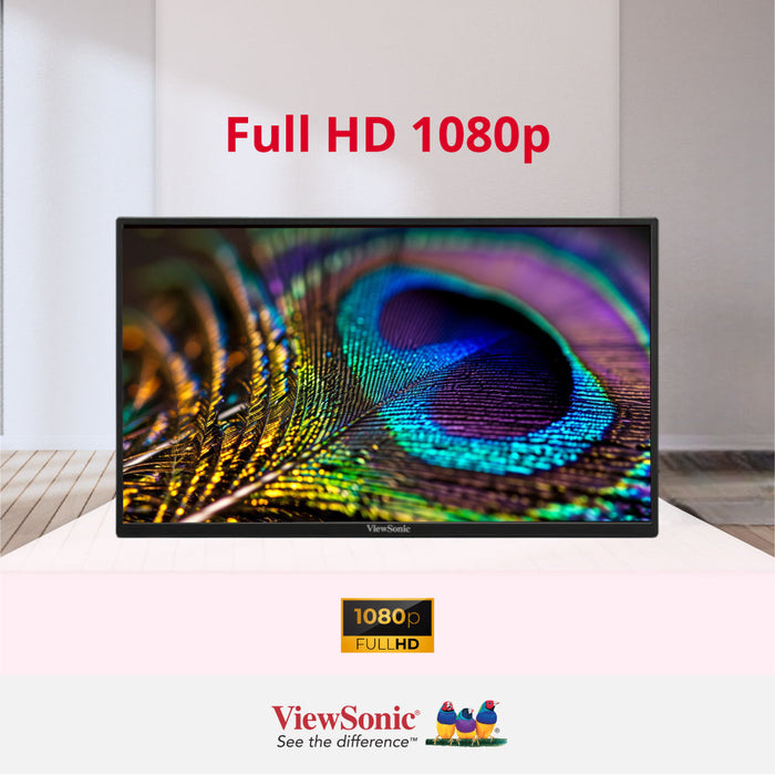 Viewsonic VA1650, 40.6 cm (16"), 1920 x 1080 pixels, Full HD, LED, 7 ms, Black