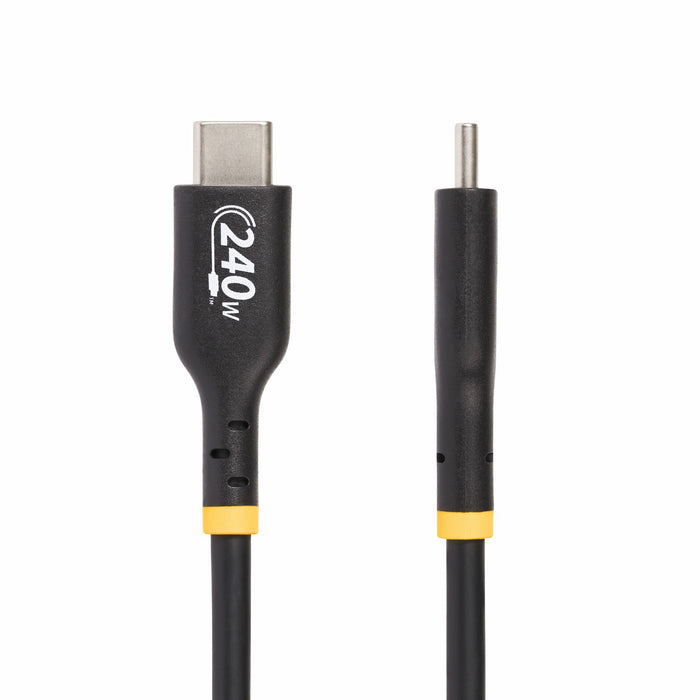 StarTech.com 3.3ft (1m) USB-C Charging Cable, Charge & Sync, 240W (5A) PD EPR, USB 2.0 Laptop Charger Cable, USB-IF Certified, TPE Jacket - Black USB C Charging Cord, 1 m, USB C, USB C, USB 2.0, 0.48 Gbit/s, Black