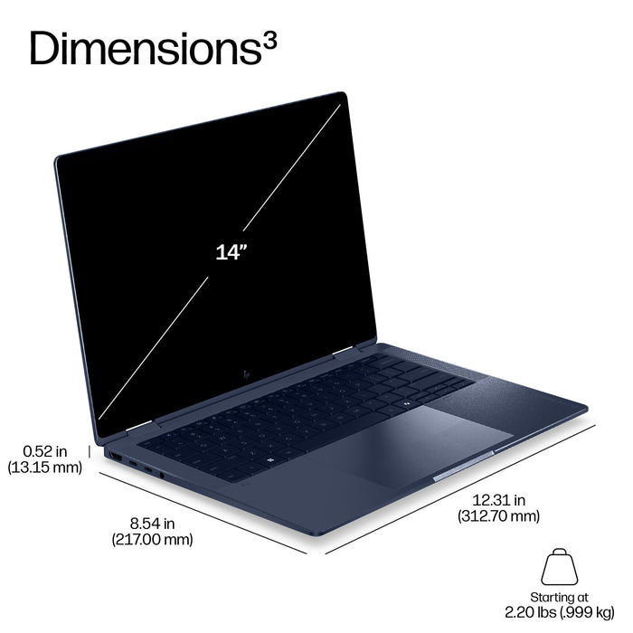 HP EliteBook X G2i 14 inch Notebook Next Gen AI PC Wolf Pro Security Edition, Intel Core Ultra 5, 35.6 cm (14"), 2880 x 1800 pixels, 32 GB, 512 GB, Windows 11 Pro