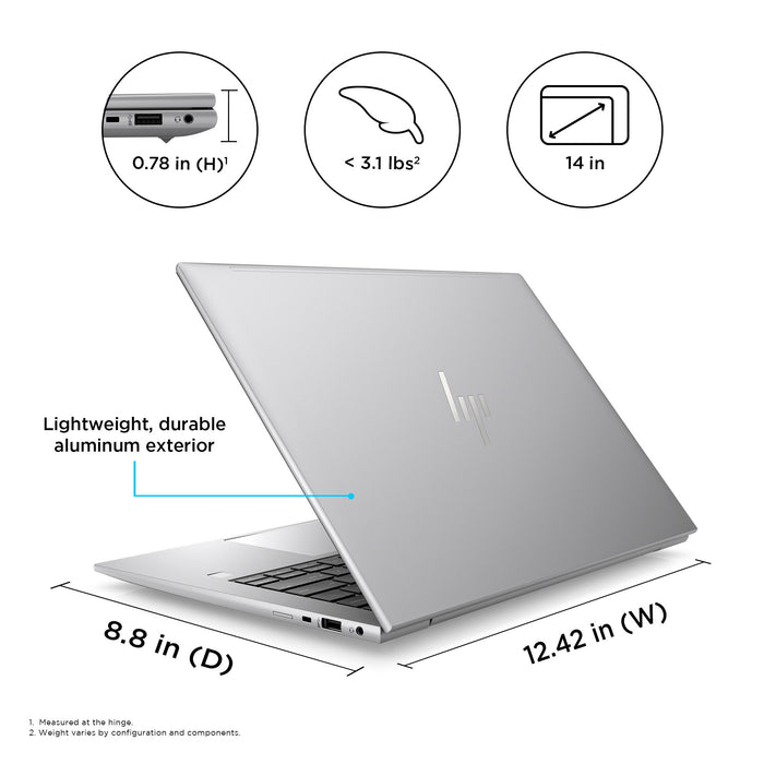 HP ZBook Firefly 14 G10 А, AMD Ryzen™ 7 PRO, 3.8 GHz, 35.6 cm (14"), 1920 x 1200 pixels, 16 GB, 512 GB