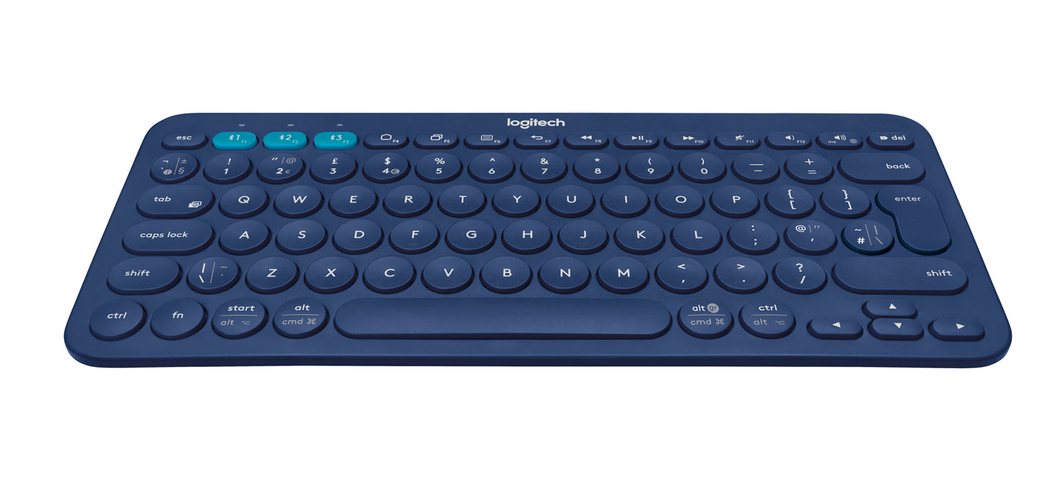 Logitech K380 Multi-Device Bluetooth Keyboard, Mini, Wireless, Bluetooth, QWERTY, Blue