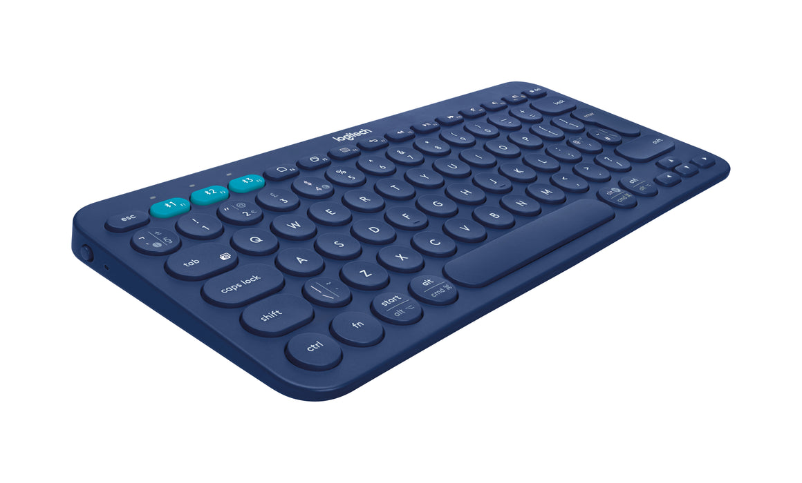 Logitech K380 Multi-Device Bluetooth Keyboard, Mini, Wireless, Bluetooth, QWERTY, Blue