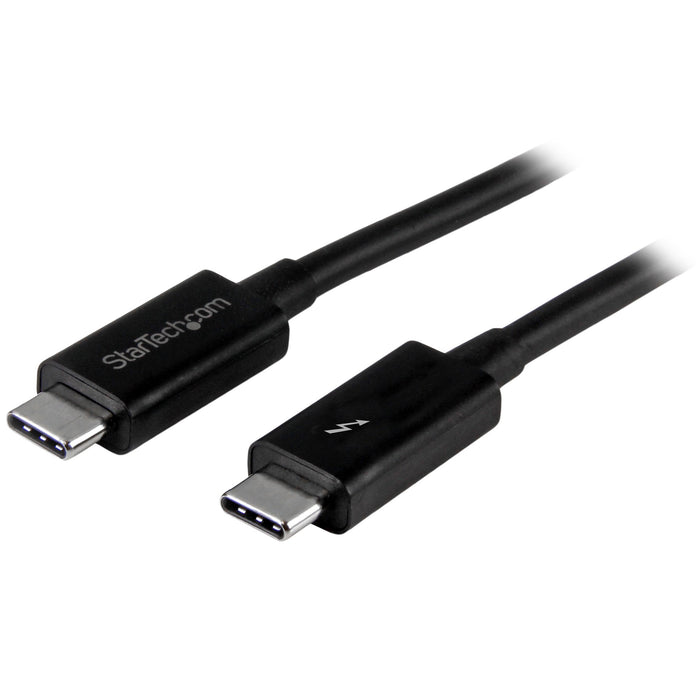StarTech.com 3.3ft (1m) Thunderbolt 3 Cable, 20Gbps, 100W PD, 4K, Thunderbolt Certified, Compatible with Thunderbolt 4/USB 3.2/DisplayPort, Male, Male, 1 m, 20 Gbit/s, Black, Nickel