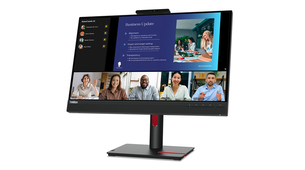 Lenovo ThinkVision T24v-30, 60.5 cm (23.8"), 1920 x 1080 pixels, Full HD, LED, 6 ms, Black