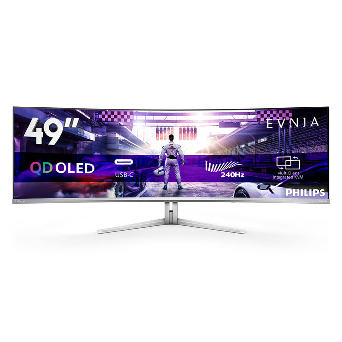 Philips Evnia 8000 49M2C8900/00, 124.2 cm (48.9"), 5120 x 1440 pixels, Dual QHD, QD-OLED, 0.03 ms, White
