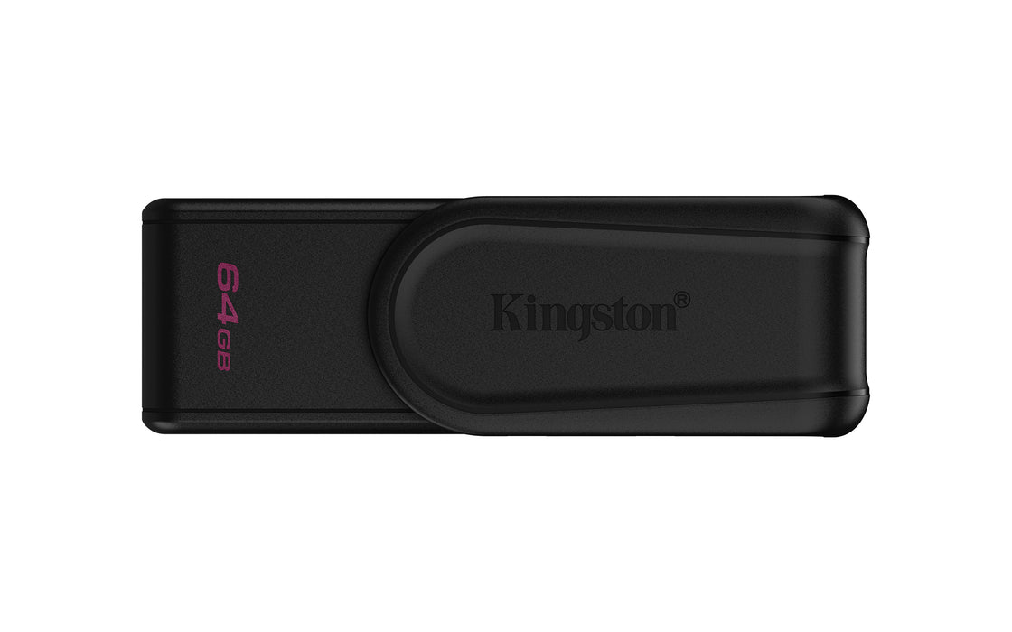 Kingston Technology DataTraveler 64GB Portable USB 3.2 Gen 1 Exodia S (Black/Black), 64 GB, USB Type-A, 3.2 Gen 1 (3.1 Gen 1), Swivel, 8.32 g, Black