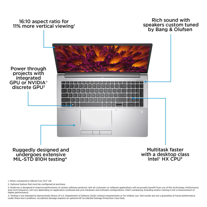 HP ZBook Fury 16 G10, Intel® Core™ i7, 2.1 GHz, 40.6 cm (16"), 1920 x 1200 pixels, 32 GB, 1 TB