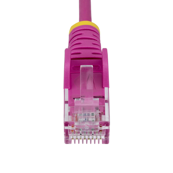 StarTech.com 25cm Pink Slim CAT6 Ethernet Cable, Snagless, 100W PoE, UTP, LSZH, 28AWG Pure Bare Copper Wire, Slim RJ45 Network Patch Cord w/Strain Reliefs, Individually Tested, 0.25 m, Cat6, U/UTP (UTP), RJ-45, RJ-45, Pink