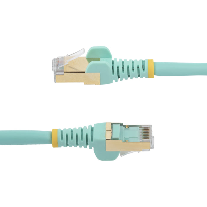 StarTech.com 2m CAT6a Ethernet Cable - 10 Gigabit Shielded Snagless RJ45 100W PoE Patch Cord - 10GbE STP Network Cable w/Strain Relief - Aqua Individually Tested/Wiring is UL Certified/TIA, 2 m, Cat6a, U/FTP (STP), RJ-45, RJ-45, Turquoise