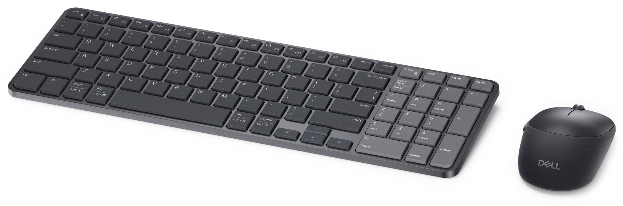 DELL Pro 7 KM746, Wireless, RF Wireless + Bluetooth, Scissor key switch, QWERTY, Graphite, Mouse included