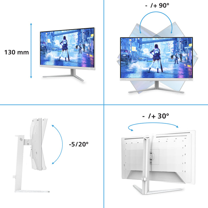 Philips Evnia 5000 27M2N5201P/00, 68.6 cm (27"), 1920 x 1080 pixels, Full HD, LCD, 1 ms, White