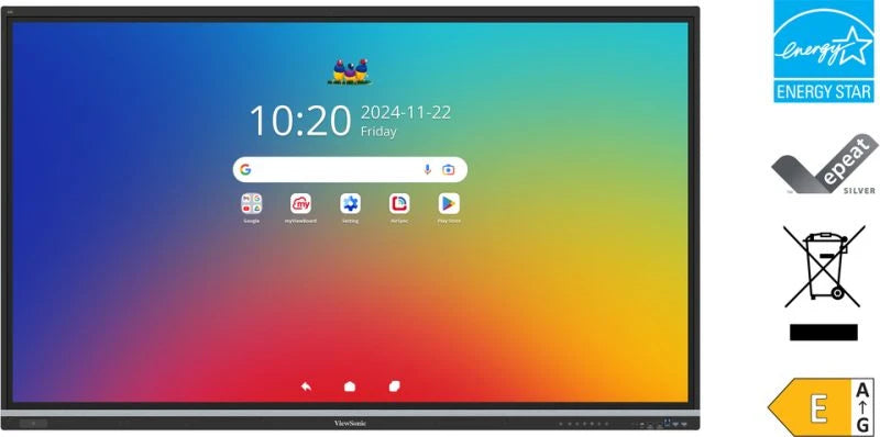 Viewsonic IFP7551-3C, 190.5 cm (75"), 1650.24 x 928.26 mm, 500 cd/m², 1.07 billion colours, 3840 x 2160 pixels, TFT-LCD