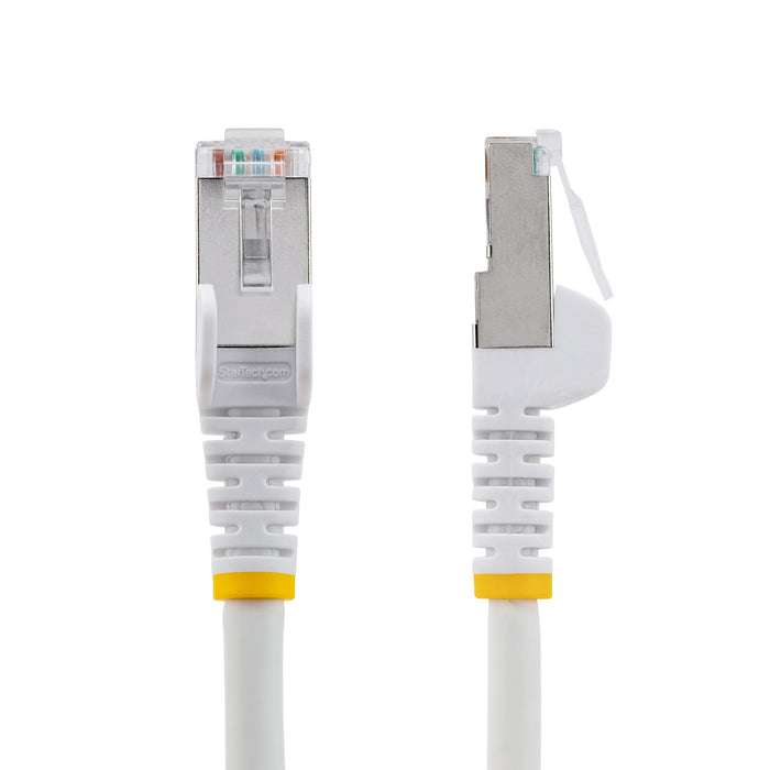 StarTech.com 2m CAT6a Ethernet Cable - White - Low Smoke Zero Halogen (LSZH) - 10GbE 500MHz 100W PoE++ Snagless RJ-45 w/Strain Reliefs S/FTP Network Patch Cord, 2 m, Cat6a, S/FTP (S-STP), RJ-45, RJ-45, White