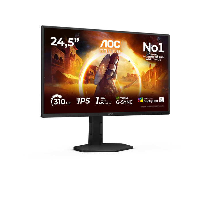 AOC G4 25G4SXU, 62.2 cm (24.5"), 1920 x 1080 pixels, Full HD, LED, 1 ms, Black, Grey