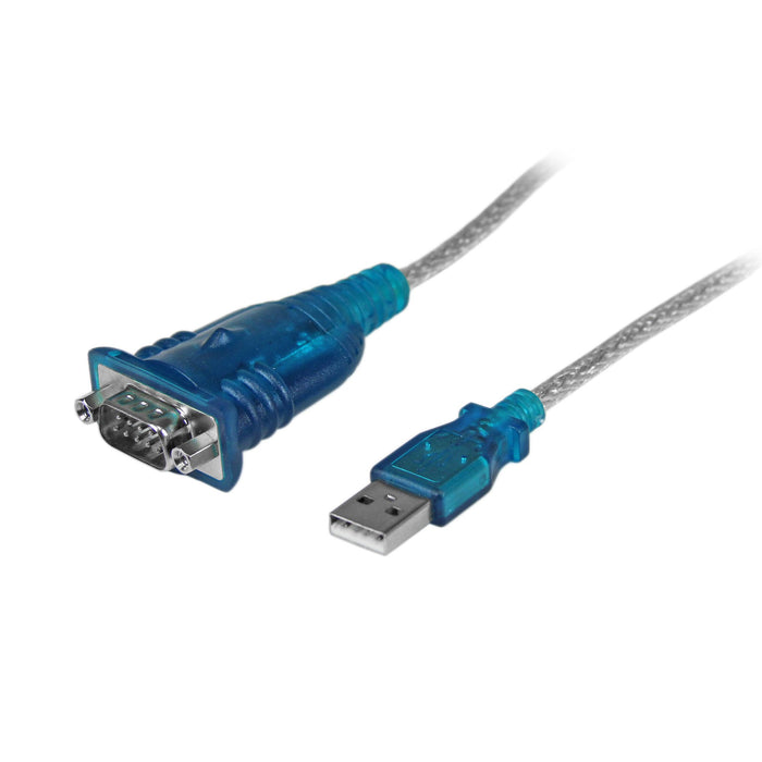 StarTech.com 17in (43cm) 1-Port USB to Serial Adapter Cable, USB-A to DB9 RS232, USB to RS232 Adapter, Prolific Chipset - M/M, Grey, 0.43 m, USB 2.0 Type-A, DB-9, Male, Male