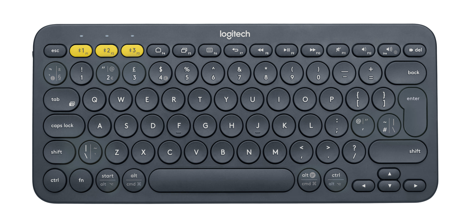 Logitech K380 Multi-Device Bluetooth Keyboard, Mini, Wireless, Bluetooth, QWERTY, Grey