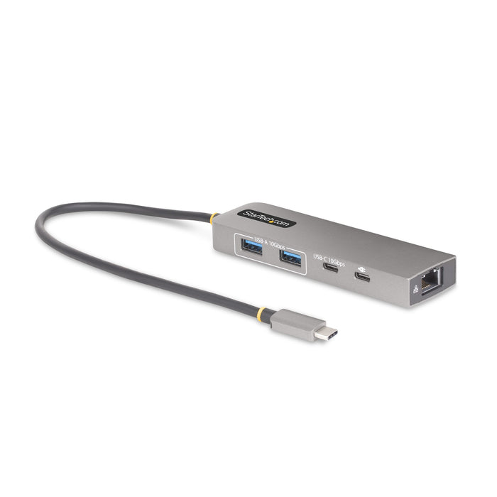 StarTech.com 3-Port USB-C Hub with 2.5 Gbps Ethernet and 100W Power Delivery Pass-Through Port, USB 3.2 10Gbps, 2x USB-A/1x USB-C, Portable USB Type-C Adapter Hub, Wired, USB 3.2 Gen 2 (3.1 Gen 2) Type-C, 100 W, 10,100,1000,2500 Mbit/s, IEEE 802.3bz, Grey
