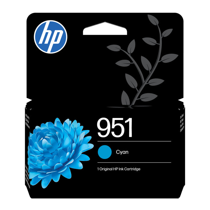 HP 951 Cyan Original Ink Cartridge, Standard Yield, Cyan, Pigment-based ink, 8.5 ml, 1 pc(s), Single pack