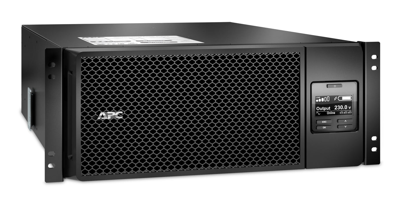APC Smart-UPS On-Line SRT6KRMXLI - 6kW/VA, 6x C13 + 4x C19 + hardwire 1 phase output, rack mountable, Embedded NMC, Double-conversion (Online), 6 kVA, 6000 W, Sine, 100 V, 275 V