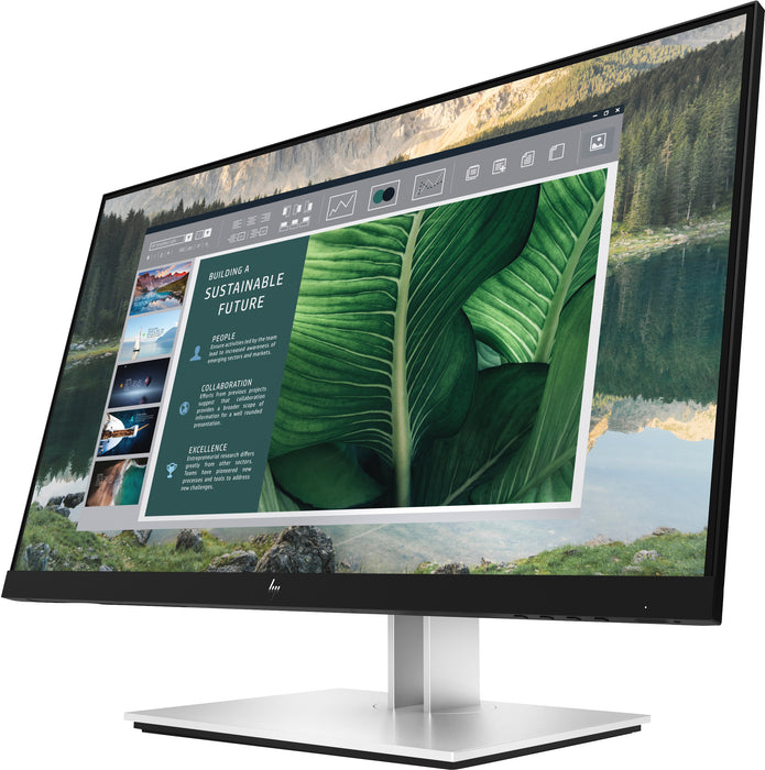 HP E24u G4 FHD USB-C Monitor, 60.5 cm (23.8"), 1920 x 1080 pixels, Full HD, LED, 5 ms, Black, Silver