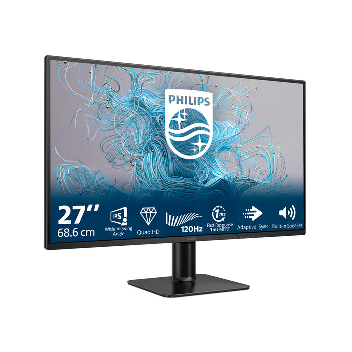 Philips 2000 series 27E2N2500/00, 68.6 cm (27"), 2560 x 1440 pixels, Quad HD, LCD, 4 ms, Black
