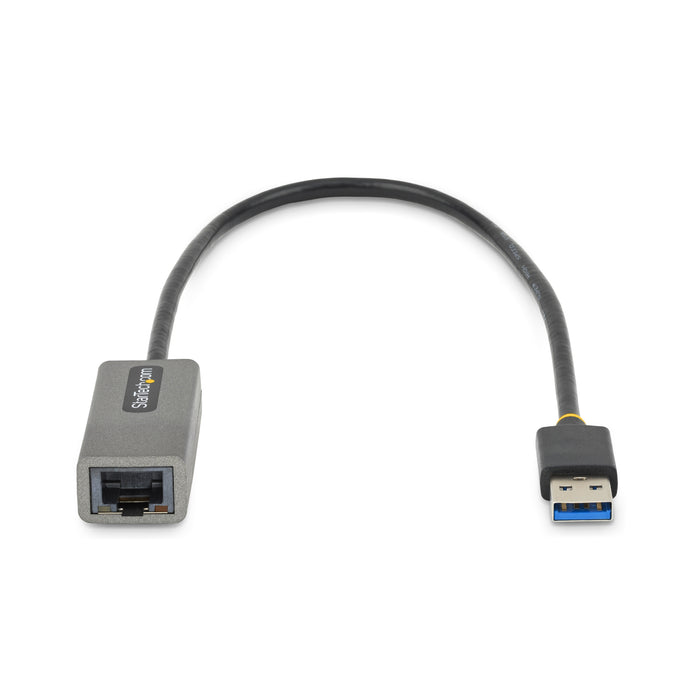StarTech.com USB 3.0 to Gigabit Ethernet Network Adapter, 10/100/1000 Mbps, USB to RJ45, USB 3.0 to LAN Adapter, USB 3.0 Ethernet Adapter (GbE), 11in Attached Cable, Driverless Install, Wired, USB, Ethernet, 5000 Mbit/s, Grey