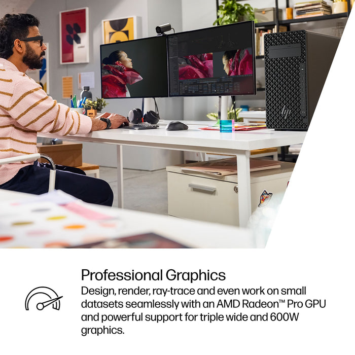 HP Z2 Tower G1i, Intel Core Ultra 7, 265K, 32 GB, DDR5-SDRAM, 1 TB, Windows 11 Pro