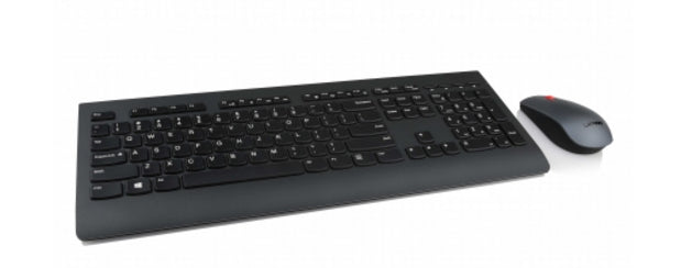 Lenovo 4X30H56828, Full-size (100%), Wireless, RF Wireless, QWERTY, Black, Mouse included