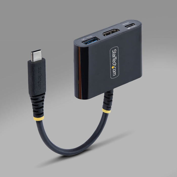 StarTech.com USB-C to HDMI Multiport Adapter with 140W PD Charging, 4K 60Hz HDMI, USB 5Gbps Hub, Mini Dock For MacBook / Dell / Thinkpad / HP / iPad / Tablets, Wired, USB 3.2 Gen 1 (3.1 Gen 1) Type-C, 140 W, Black, 5 Gbit/s, 4K Ultra HD