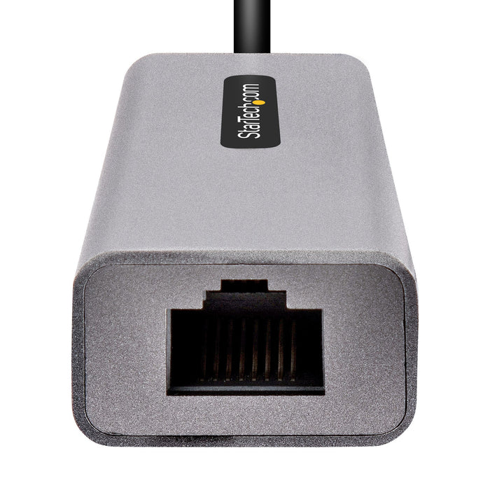 StarTech.com USB-C to Ethernet Adapter, USB 3.0 to Gigabit Ethernet Network Adapter, 10/100/1000 Mbps, USB-C to RJ45 Ethernet Adapter (GbE), 12in Attached Cable, Driverless Install, Wired, USB Type-C, Ethernet, 5000 Mbit/s, Black, Grey