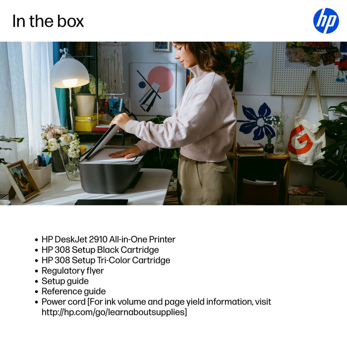 HP DeskJet 2910 Wireless All-in-One Color Printer, Instant Ink, Thermal inkjet, Colour printing, 4800 x 1200 DPI, Colour copying, A4, Grey