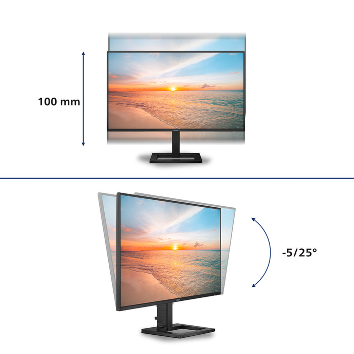 Philips 1000 series 27E1N1600AE/00, 68.6 cm (27"), 2560 x 1440 pixels, Quad HD, LCD, 4 ms, Black