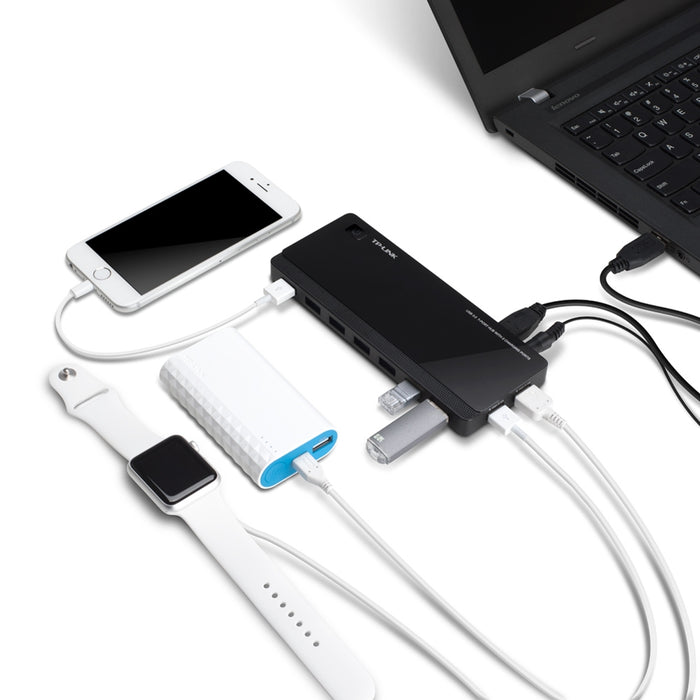 TP-Link UH720, USB 3.2 Gen 1 (3.1 Gen 1) Micro-B, USB 3.2 Gen 1 (3.1 Gen 1) Type-A, 5000 Mbit/s, Black, 1 m, USB