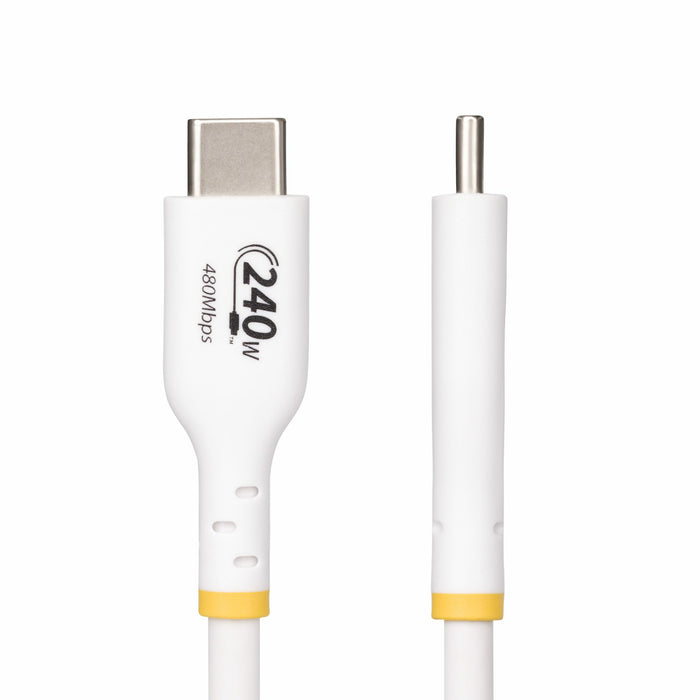 StarTech.com 13ft (4m) USB-C Charging Cable, Charge & Sync, 240W (5A) PD EPR, USB 2.0 Laptop Charger Cable, USB-IF Certified, TPE Jacket - White USB C Charging Cord, 4 m, USB C, USB C, USB 2.0, 0.48 Gbit/s, White