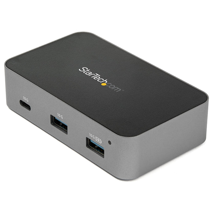 StarTech.com 4-Port USB-C™ Hub 10 Gbps - 3x USB-A & 1x USB-C - Powered - TAA, USB 3.2 Gen 2 (3.1 Gen 2) Type-C, USB 3.2 Gen 2 (3.1 Gen 2) Type-A, USB 3.2 Gen 2 (3.1 Gen 2) Type-C, 10000 Mbit/s, Black, Grey, Aluminium, Plastic, Link, Power