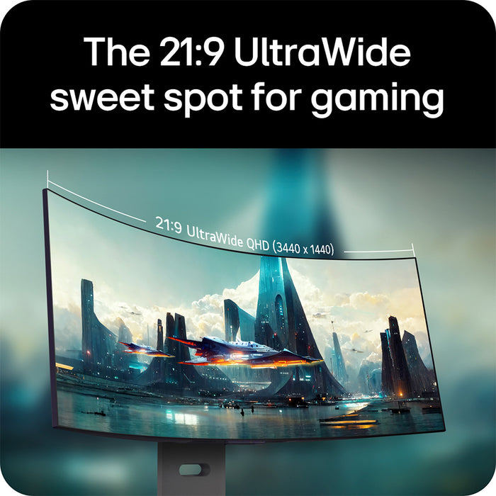 LG 34GX900A-B, 86.4 cm (34"), 3440 x 1440 pixels, Wide Quad HD, OLED, 0.03 ms, Black