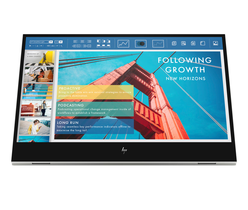HP E-Series E14 G4 Portable Monitor, 35.6 cm (14"), 1920 x 1080 pixels, Full HD, LCD, 5 ms, Silver