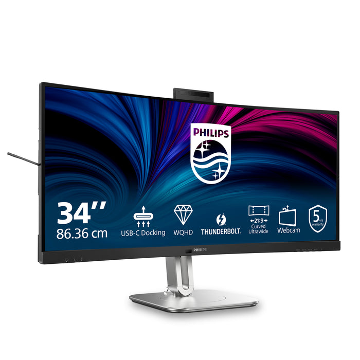 Philips 6000 series 34B2U6603CH/00, 86.4 cm (34"), 3440 x 1440 pixels, Wide Quad HD, LCD, 4 ms, Grey