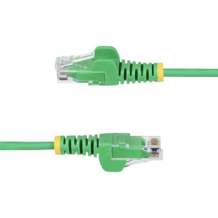 StarTech.com 10m Green Slim CAT6 Ethernet Cable, Snagless, 100W PoE, UTP, LSZH, 28AWG Pure Bare Copper Wire, Slim RJ45 Network Patch Cord w/Strain Reliefs, Individually Tested, 10 m, Cat6, U/UTP (UTP), RJ-45, RJ-45, Green