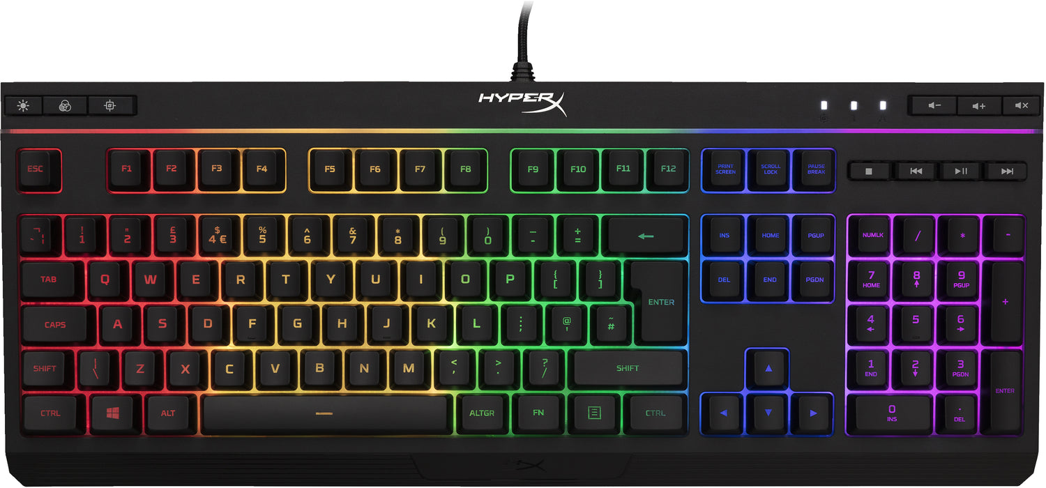 HyperX Alloy Core RGB - Gaming Keyboard (UK Layout), Full-size (100%), Wired, USB, Membrane, RGB LED, Black