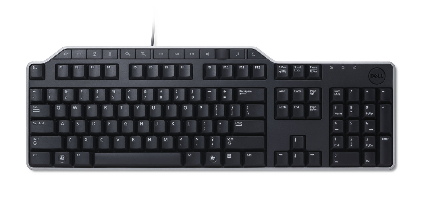 DELL KB522, Full-size (100%), Wired, USB, Membrane, QWERTY, Black