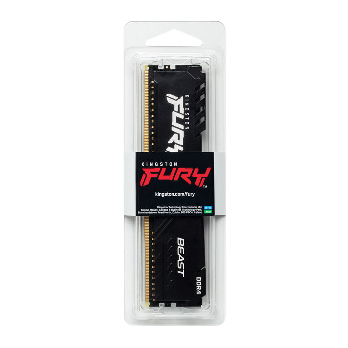 Kingston Technology FURY Beast 8GB 3200MT/s DDR4 CL16 DIMM Black, 8 GB, 1 x 8 GB, DDR4, 288-pin DIMM