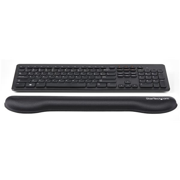StarTech.com Foam Keyboard Wrist Rest for Ergonomic Typing Support - Padded Non-Slip Keyboard Cushion - Laptop or Desktop Computer Keyboard Wrist, Hand & Arm Rest - Soft Black Nylon Rest Pad - TAA, Black, Foam, Mesh, Plastic, 72 mm, 461 mm, 24.5 mm, 404 g