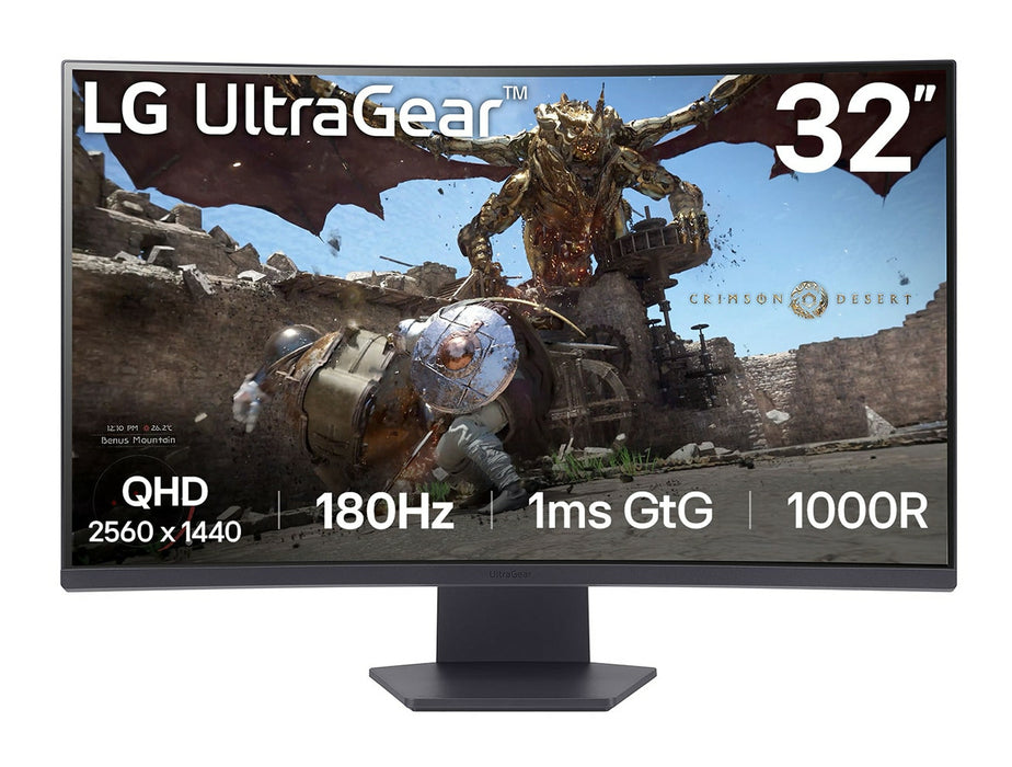 LG 32GS60QC-B, 80 cm (31.5"), 2560 x 1440 pixels, Quad HD, LCD, 1 ms, Black