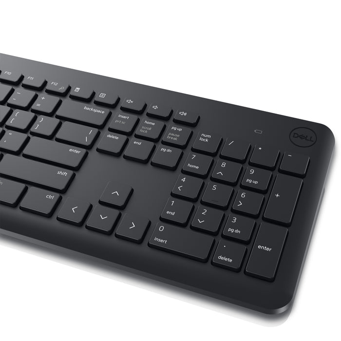 DELL Keyboard and Mouse - KM3322W - UK (QWERTY), Wireless, RF Wireless, Plunger key switch, QWERTY, Black, Mouse included