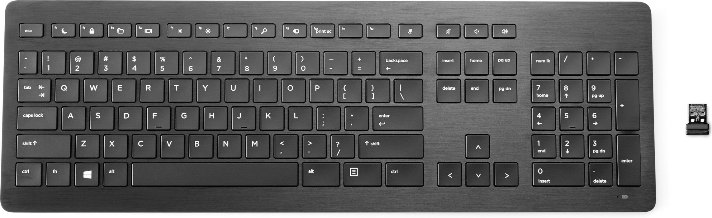 HP Wireless Premium Keyboard, Full-size (100%), Wireless, RF Wireless, Membrane, Black